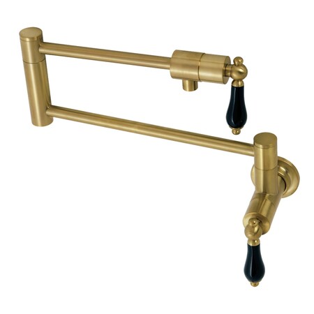 Kingston Brass KS4107PKL Wall Mount Pot Filler, Brushed Brass KS4107PKL